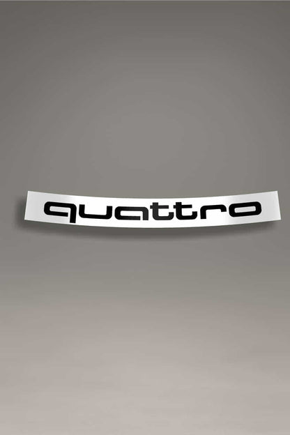 Parasol de vinilo blanco con letras negras de Audi Quattro. Accesorio para parabrisas de coche, estilo tuning y cultura del motor.