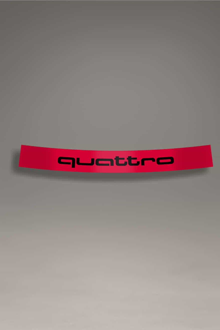 Parasol de vinilo rojo para Audi Quattro con el logo en color negro. Accesorio para coche con un diseño llamativo estilo JDM.