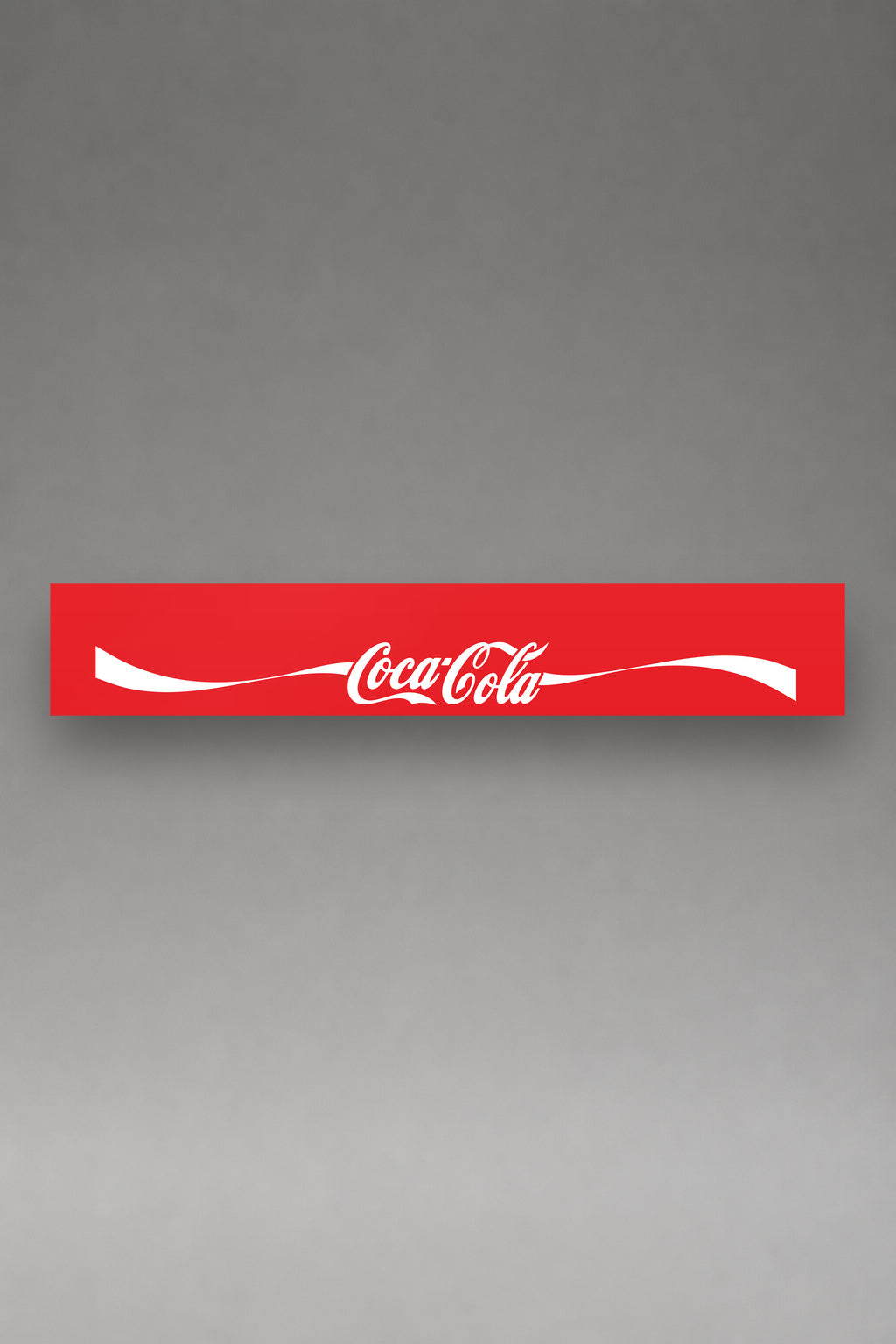 Parasol de vinilo Coca-Cola · Lettering Spencerian, la tira entera de 150 x 25 cm vista de frente, de MOA-Grafics.