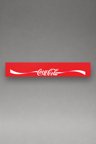 Parasol de vinilo Coca-Cola · Lettering Spencerian, la tira entera de 150 x 25 cm vista de frente, de MOA-Grafics.