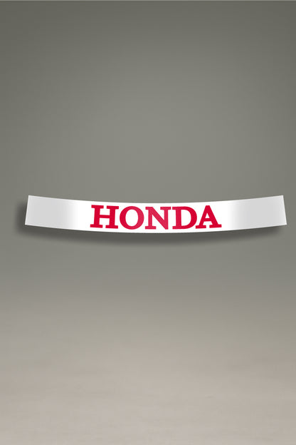 Parasol de vinilo blanco con el logotipo moderno de Honda en rojo. Un accesorio de MOA-Grafics para proteger el interior de tu coche y darle un toque deportivo.
