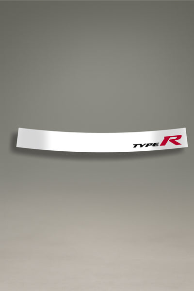 Parasol de vinilo blanco con el logotipo de Honda Type R. Accesorio de MOA-Grafics para dar un toque JDM a tu coche y protegerlo del sol