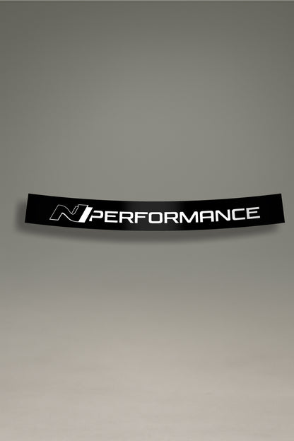 Parasol de vinilo negro con el logotipo de Hyundai N Performance. Un accesorio de competición de MOA-Grafics para personalizar y proteger vehículos Hyundai.