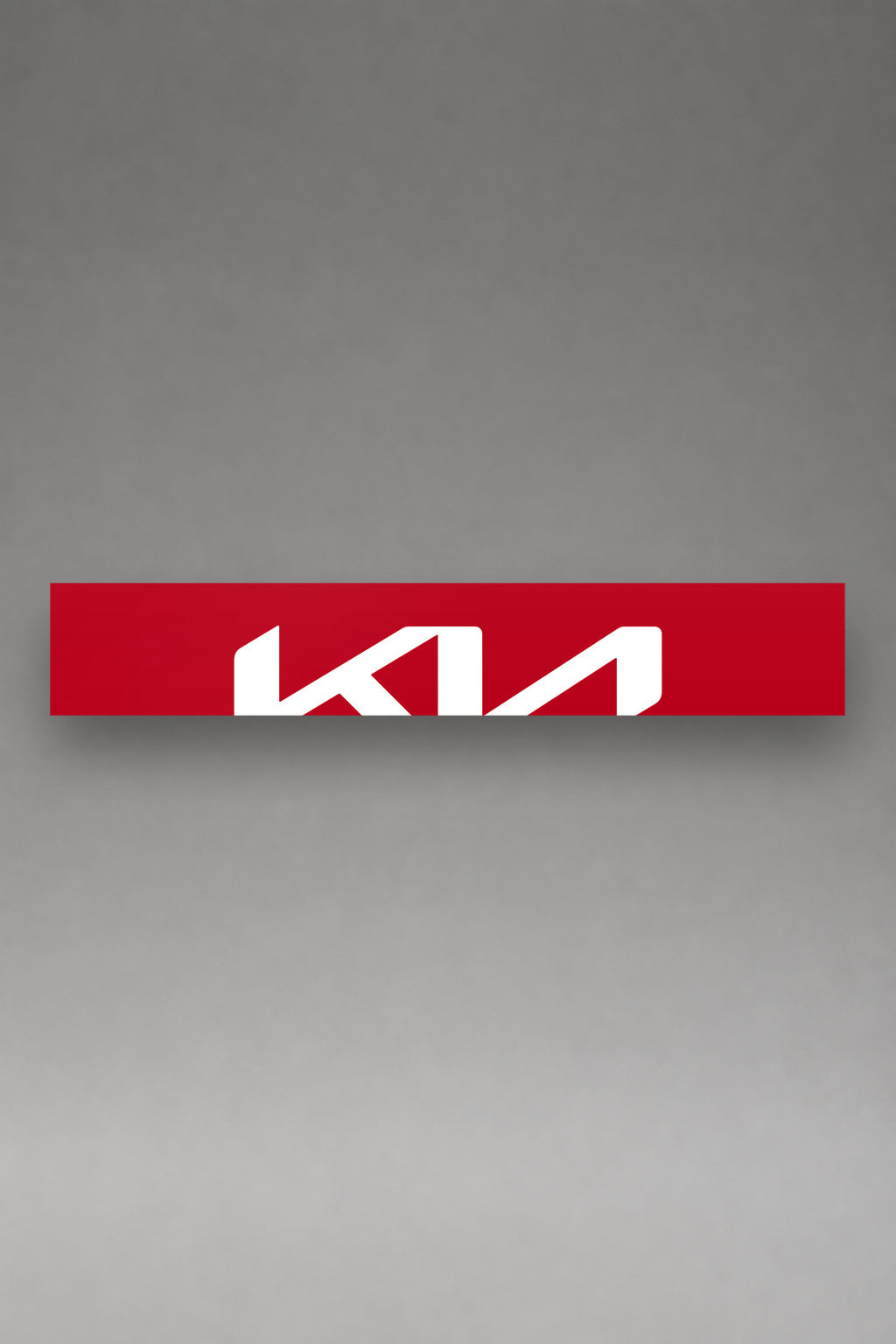 Parasol de vinilo Kia · Logo Moderno Maxi, la tira entera de 150 x 25 cm vista de frente, de MOA-Grafics.
