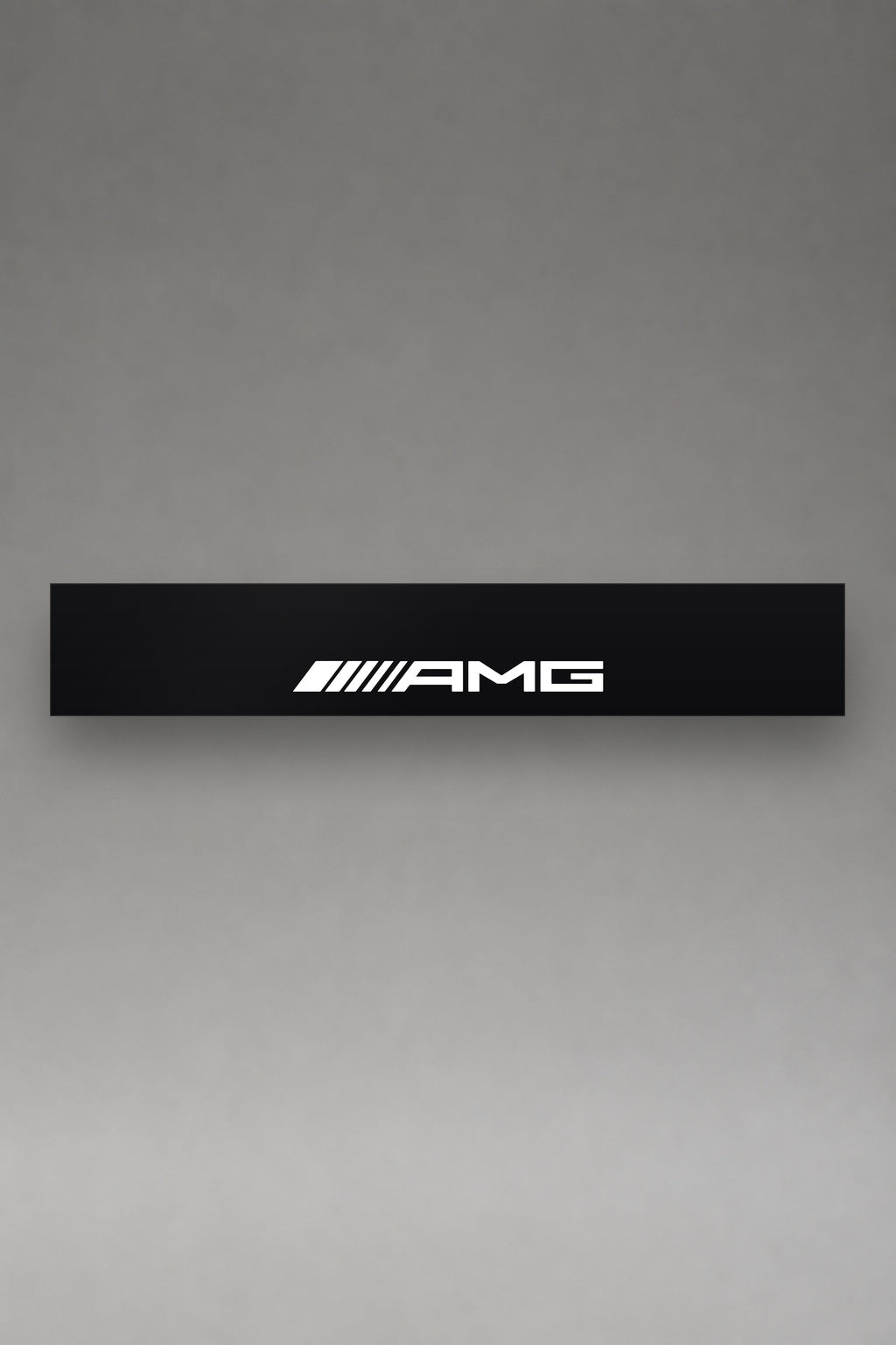 Parasol de vinilo Mercedes-AMG · Lettering Affalterbach Performance, la tira entera de 150 x 25 cm vista de frente, de MOA-Grafics.