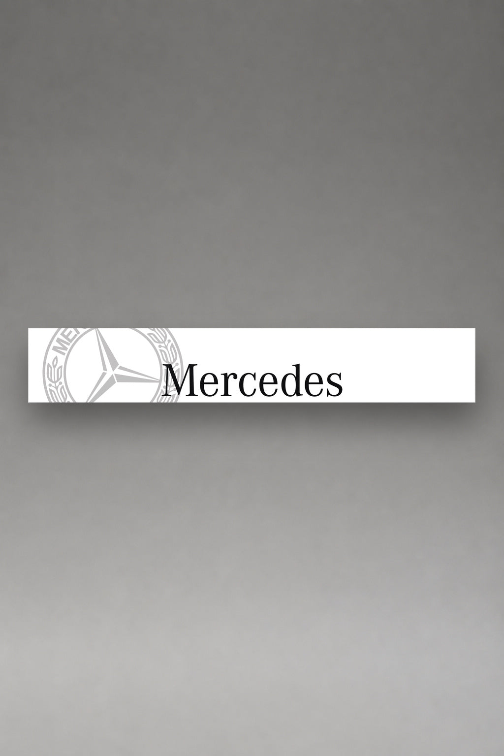 Parasol de vinilo Mercedes-Benz · Estrella Centrada Minimalista, la tira entera de 150 x 25 cm vista de frente, de MOA-Grafics.