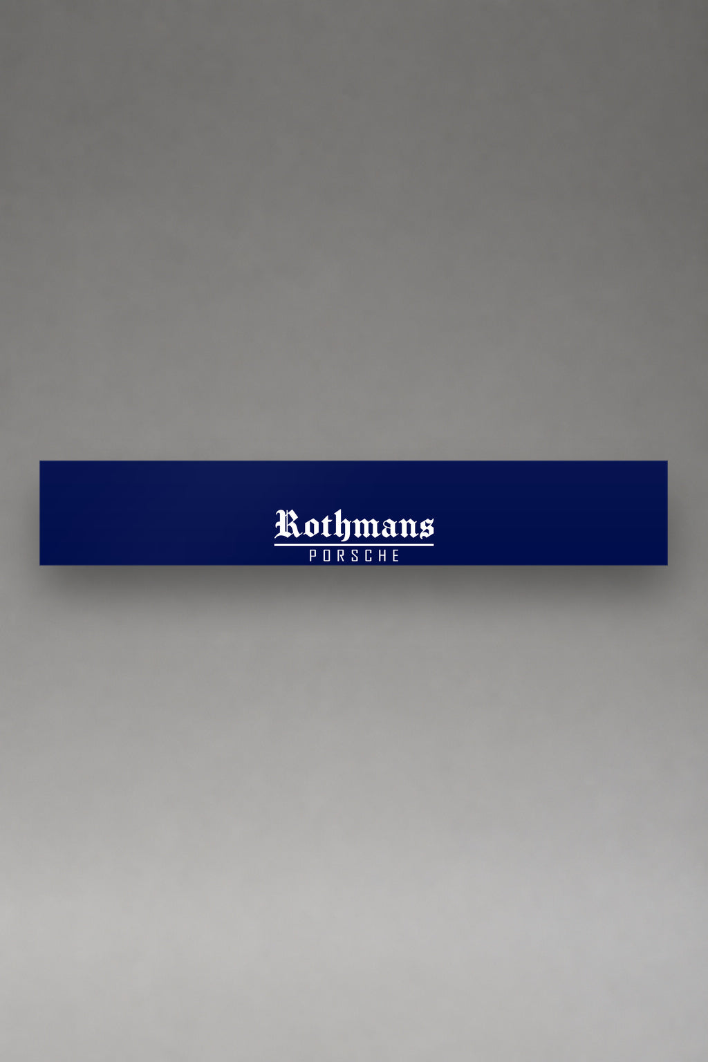 Parasol de vinilo Rothmans Porsche · Livery Rally 1981-1988, la tira entera de 150 x 25 cm vista de frente, de MOA-Grafics.