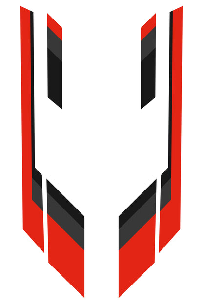 Detalle del patrón del vinilo Audi RS 6 Avant GT. Muestra la combinación de líneas geométricas y colores de competición de la librea.