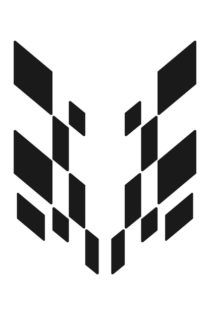 Patrón detallado del vinilo Bandera de Cuadros. Muestra el diseño de ajedrezado negro y blanco, clásico de carreras y deportes de motor.