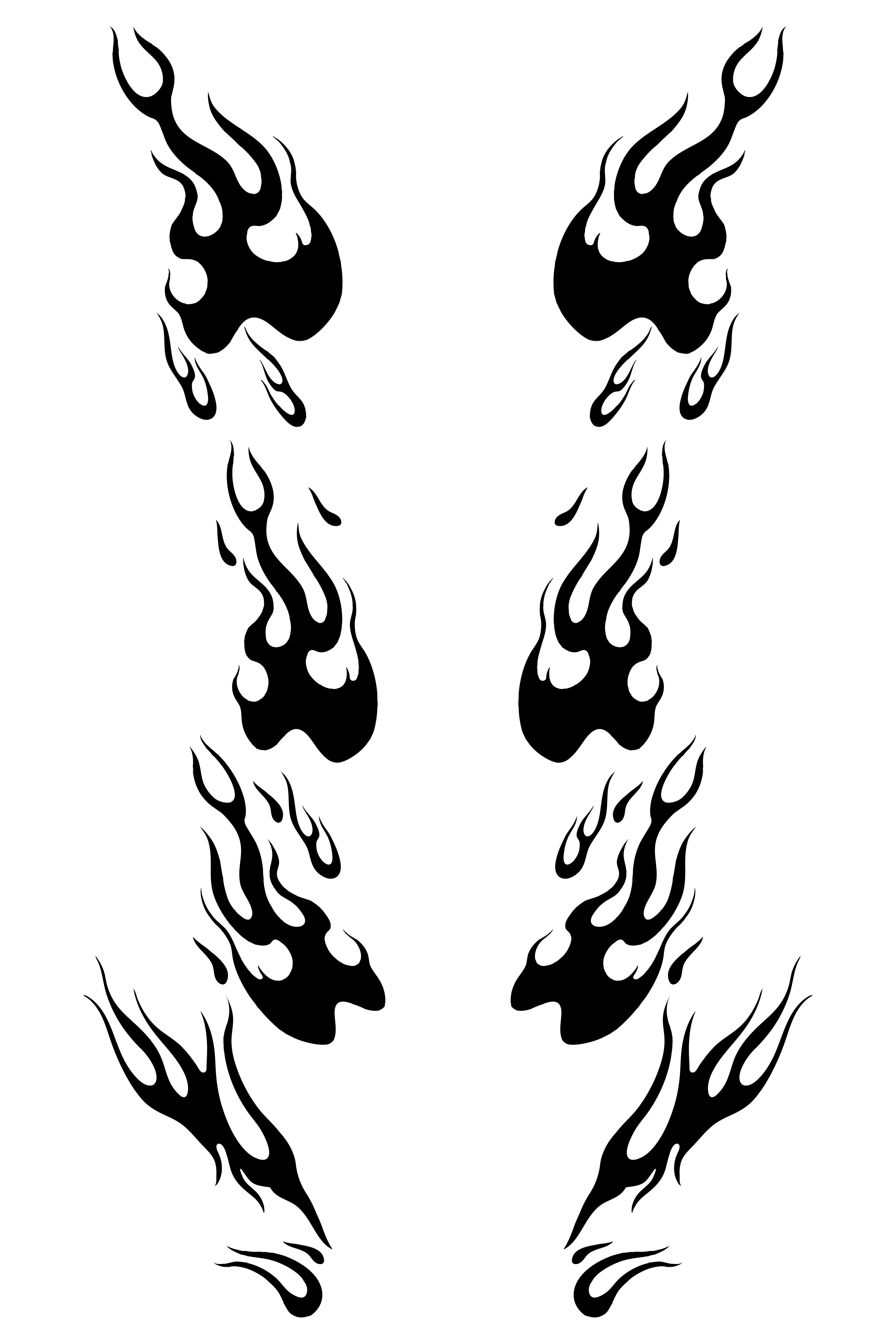 Patrón detallado del vinilo Llamas Negras Mate. Muestra la silueta agresiva de las flamas en acabado mate sobre un fondo oscuro.