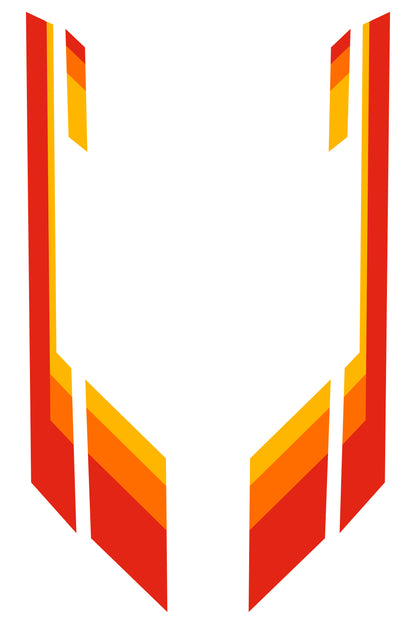 Patrón detallado del vinilo Racing GT. Muestra las líneas dinámicas y el diseño geométrico de un estilo de carreras Gran Turismo.