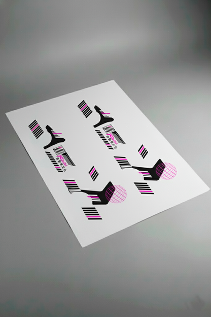 Pliego de vinilos de alta calidad que componen el kit Japan Racing Widebody. Incluye secciones específicas para aletas ensanchadas y pasos de rueda.