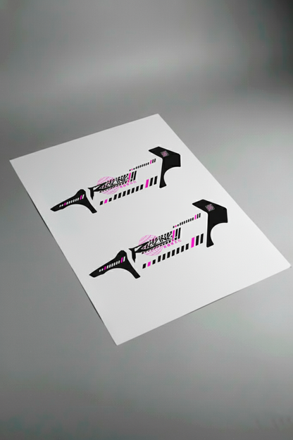 Pliego de vinilos de alta calidad que componen el kit Japan Racing Widebody V2. Incluye secciones específicas para aletas ensanchadas, versión 2.