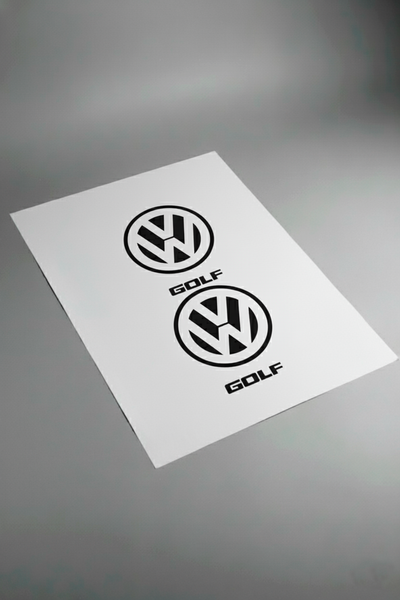 Pliego de vinilo de alta calidad para el kit de logotipo Golf. Vinilo adhesivo cortado con precisión listo para aplicar sobre el emblema.