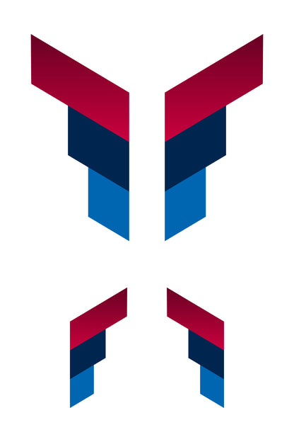 Detalle cercano del vinilo de tres franjas M-Power Clásico (azul claro, azul oscuro y rojo). Este vinilo de competición está fabricado con alta resistencia a la intemperie, ideal para tuning de alto rendimiento y fácil aplicación.