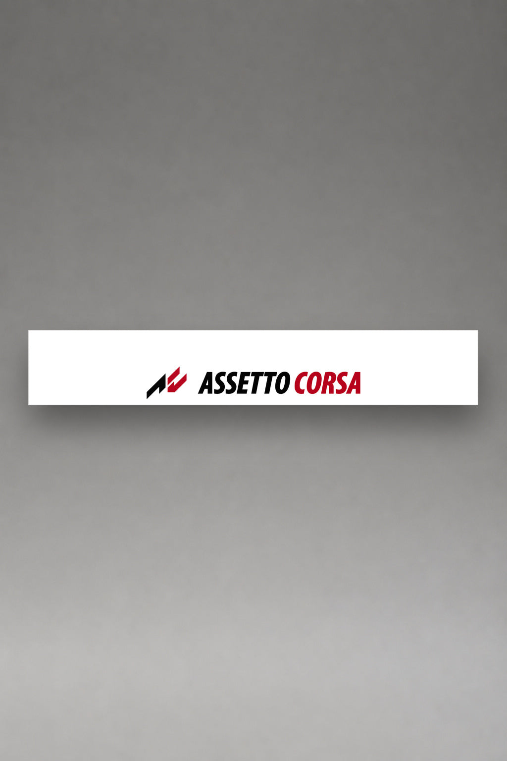 Parasol de vinilo Assetto Corsa · Sim Racing Kunos, la tira entera de 150 x 25 cm vista de frente, de MOA-Grafics.