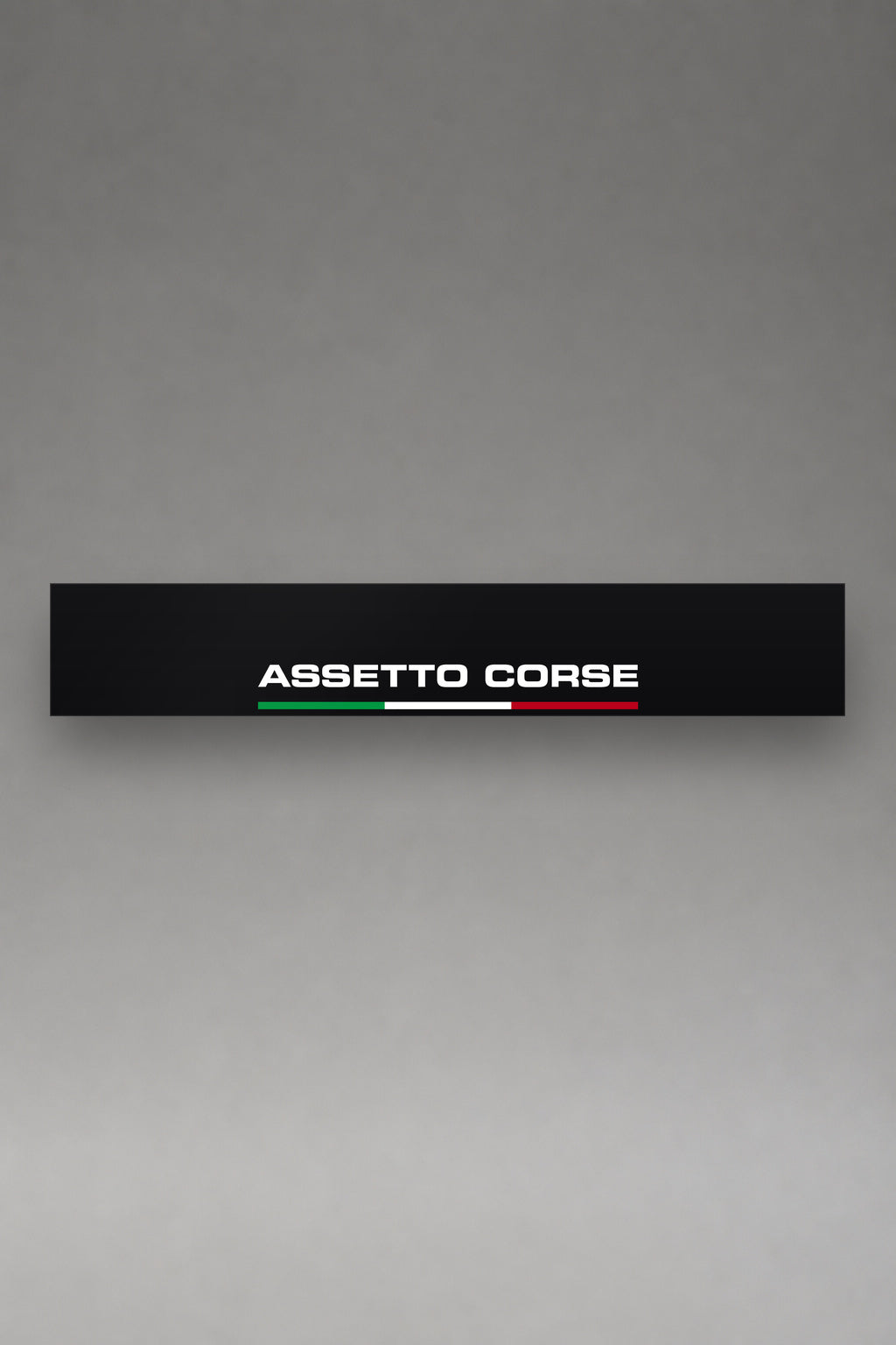 Parasol de vinilo Assetto Corsa Italia · Tricolor Italiano, la tira entera de 150 x 25 cm vista de frente, de MOA-Grafics.
