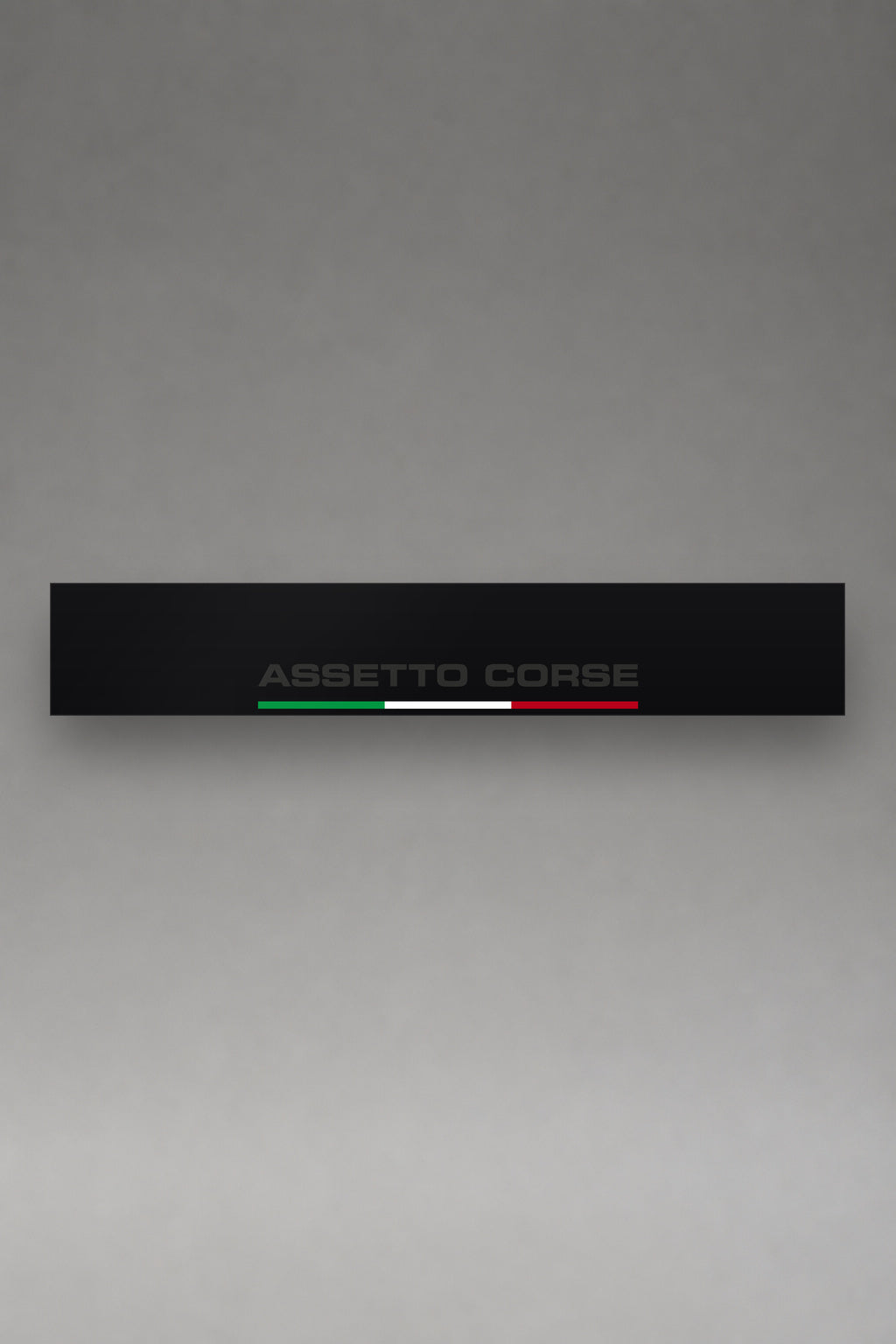 Parasol de vinilo Assetto Corsa Italia · Tricolor Italiano, la tira entera de 150 x 25 cm vista de frente, de MOA-Grafics.