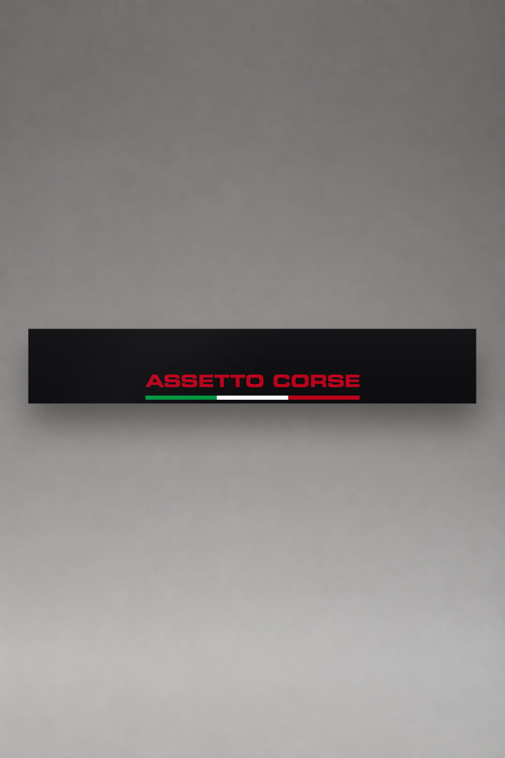Parasol de vinilo Assetto Corsa Italia · Tricolor Italiano, la tira entera de 150 x 25 cm vista de frente, de MOA-Grafics.