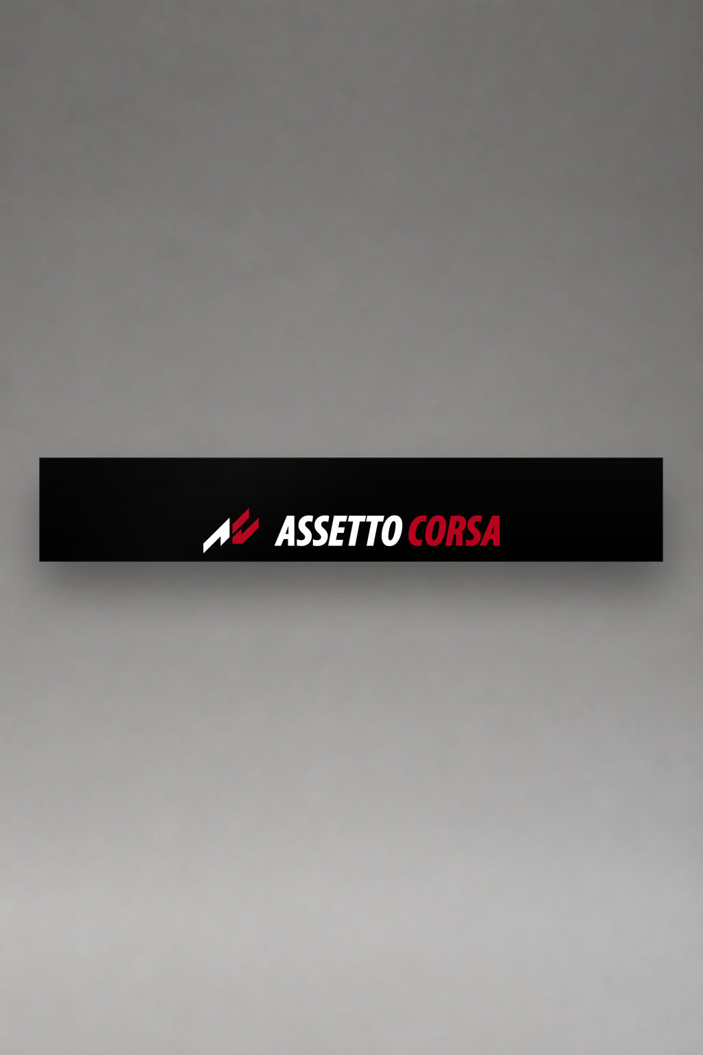 Parasol de vinilo Assetto Corsa · Sim Racing Kunos, la tira entera de 150 x 25 cm vista de frente, de MOA-Grafics.