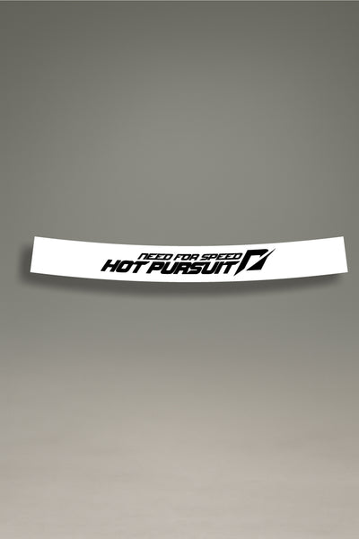 Parasol blanco para parabrisas con logo Need For Speed Hot Pursuit, estilo racing para personalización y tuning de MOA-Grafics.
