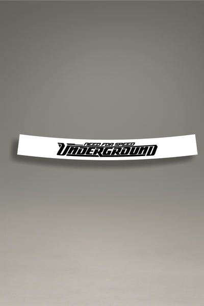 Parasol blanco para parabrisas con logo Need For Speed Underground, estilo retro para personalización y tuning de MOA-Grafics.