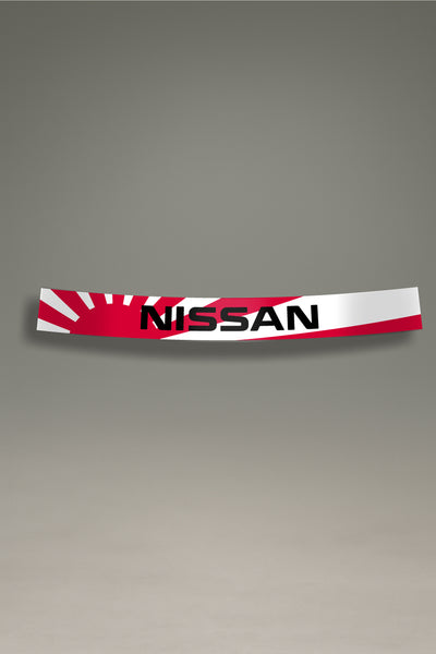  Parasol para parabrisas con diseño de bandera japonesa y logo Nissan, estilo JDM para personalización y tuning de MOA-Grafics.