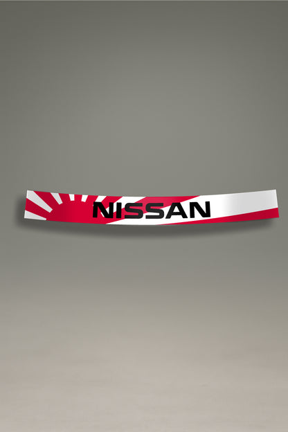  Parasol para parabrisas con diseño de bandera japonesa y logo Nissan, estilo JDM para personalización y tuning de MOA-Grafics.