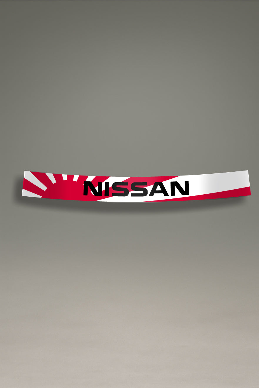  Parasol para parabrisas con diseño de bandera japonesa y logo Nissan, estilo JDM para personalización y tuning de MOA-Grafics.