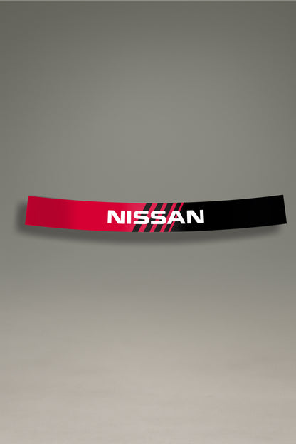 Parasol para parabrisas con diseño degradado en rojo y negro, estilo JDM para personalización y tuning de MOA-Grafics.