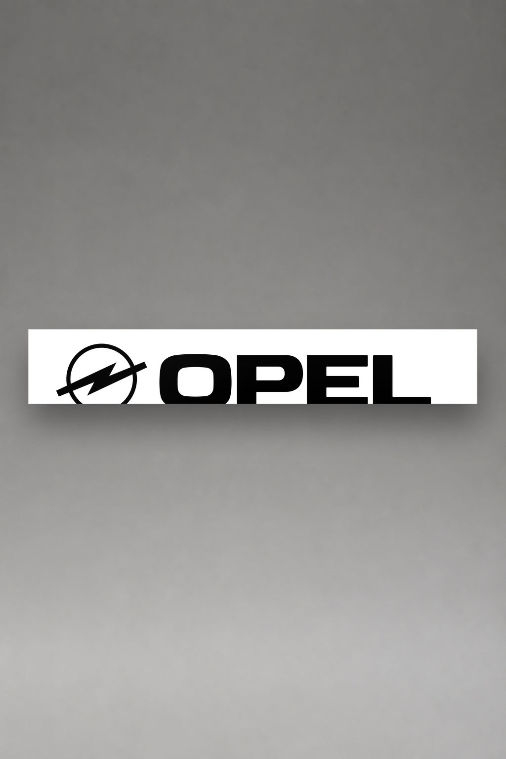 Parasol de vinilo Opel · Lettering Inclinado Dinámico, la tira entera de 150 x 25 cm vista de frente, de MOA-Grafics.