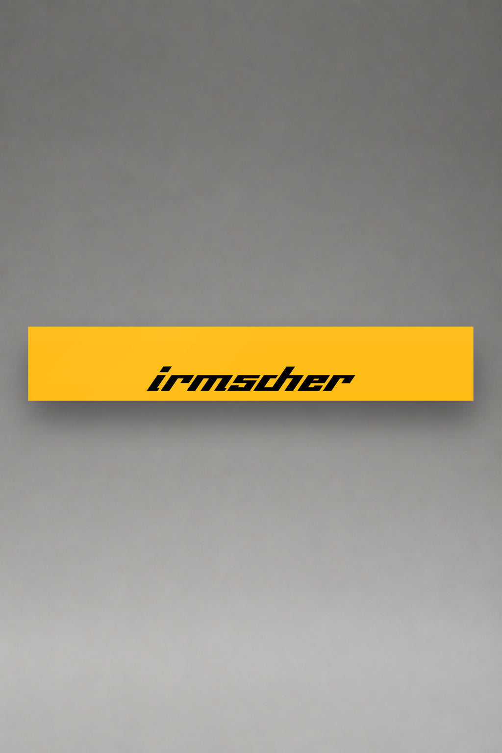 Parasol de vinilo Opel Irmscher · Cursiva del Preparador, la tira entera de 150 x 25 cm vista de frente, de MOA-Grafics.