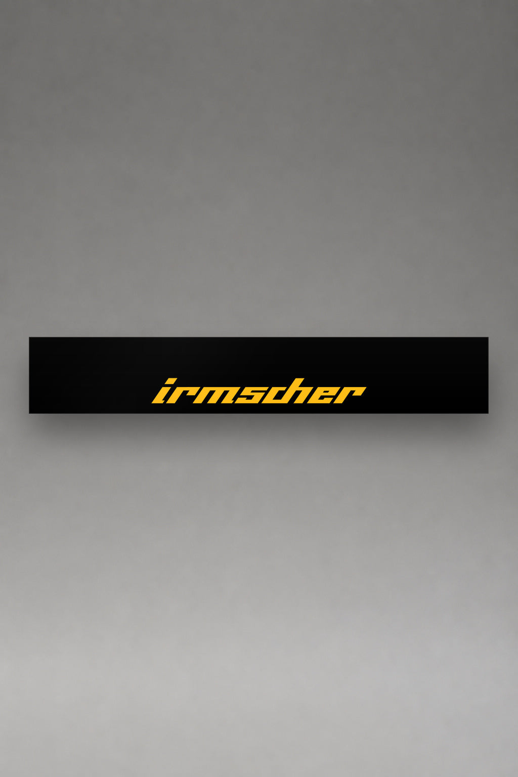Parasol de vinilo Opel Irmscher · Cursiva del Preparador, la tira entera de 150 x 25 cm vista de frente, de MOA-Grafics.