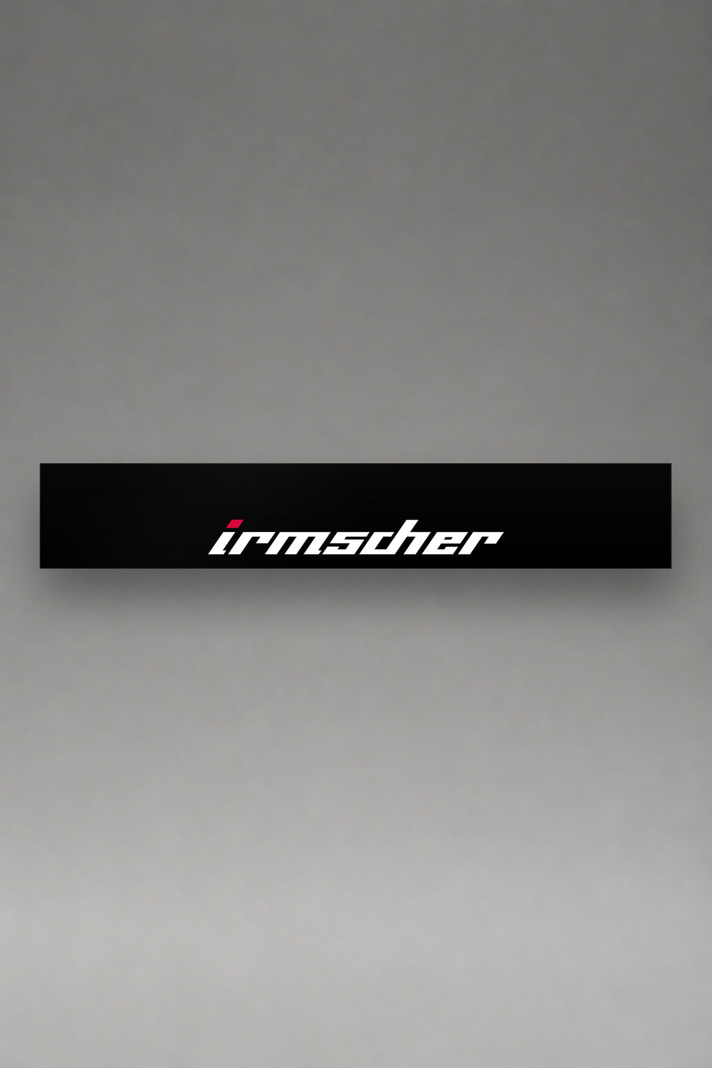 Parasol de vinilo Opel Irmscher · Cursiva del Preparador, la tira entera de 150 x 25 cm vista de frente, de MOA-Grafics.