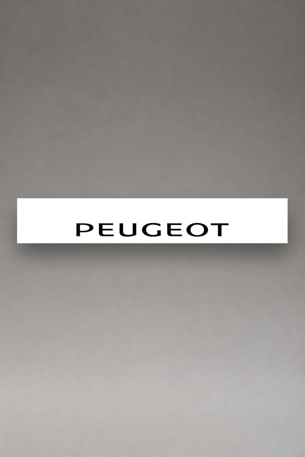 Parasol de vinilo Peugeot · Lettering Mayúsculas Elegante, la tira entera de 150 x 25 cm vista de frente, de MOA-Grafics.