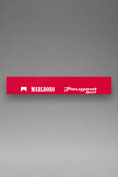 Parasol de vinilo Peugeot 905 · Livery Marlboro Le Mans, la tira entera de 150 x 25 cm vista de frente, de MOA-Grafics.