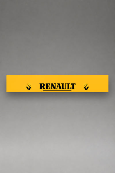 Parasol de vinilo Renault · Rombo Vasarely y Serif, la tira entera de 150 x 25 cm vista de frente, de MOA-Grafics.