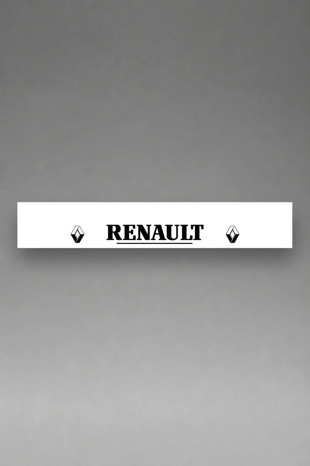 Parasol de vinilo Renault · Rombo Vasarely y Serif, la tira entera de 150 x 25 cm vista de frente, de MOA-Grafics.