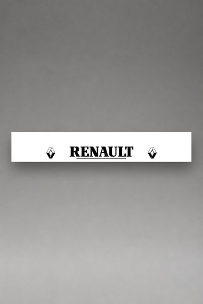 Parasol de vinilo Renault · Rombo Vasarely y Serif, la tira entera de 150 x 25 cm vista de frente, de MOA-Grafics.