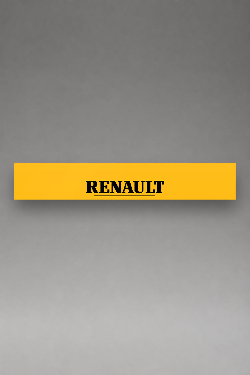 Parasol de vinilo Renault · Lettering Serif Heritage Clásico, la tira entera de 150 x 25 cm vista de frente, de MOA-Grafics.