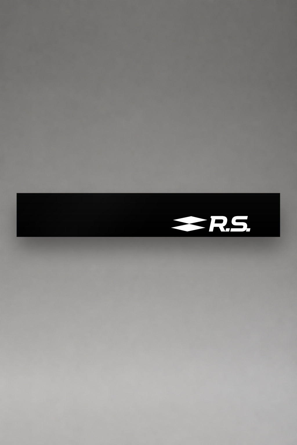 Parasol de vinilo Renault R.S. · Firma Amarilla, la tira entera de 150 x 25 cm vista de frente, de MOA-Grafics.