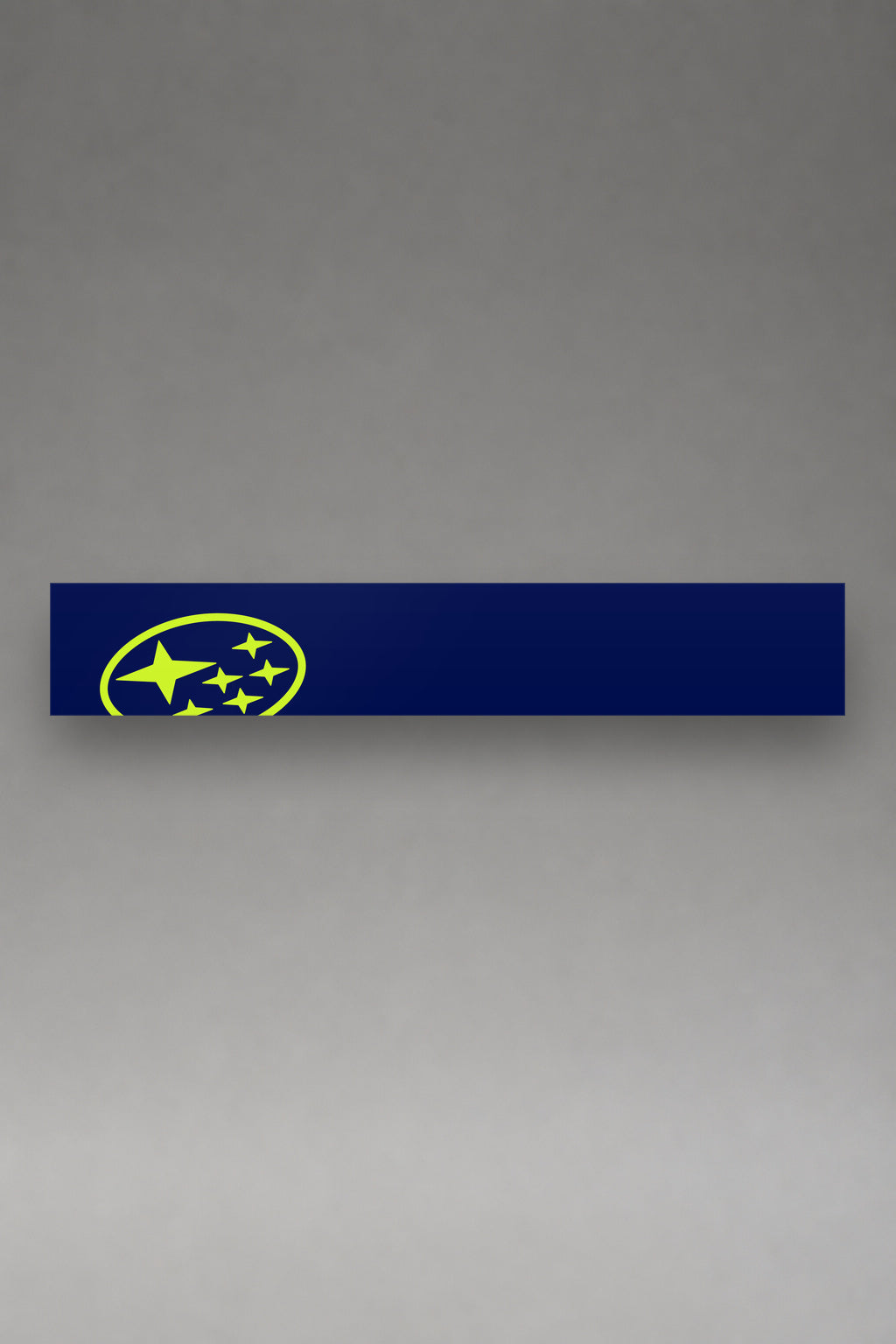 Parasol de vinilo Subaru · Wordmark Lateral, la tira entera de 150 x 25 cm vista de frente, de MOA-Grafics.