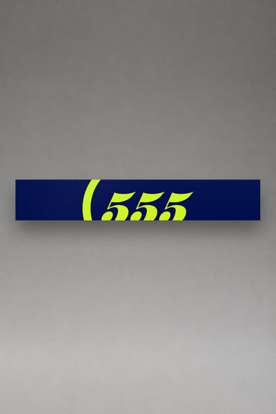 Parasol de vinilo Subaru 555 WRC · Logo Icónico, la tira entera de 150 x 25 cm vista de frente, de MOA-Grafics.