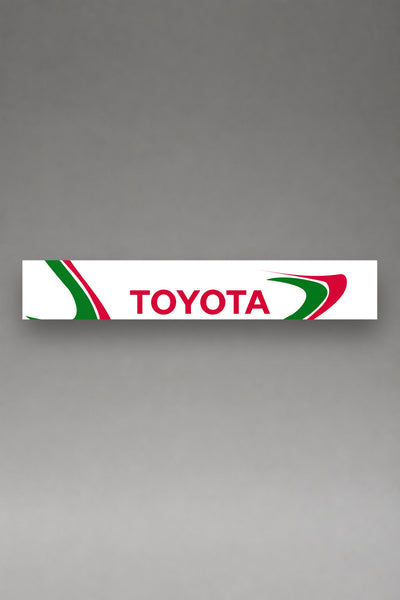 Parasol de vinilo Toyota · Etapa Castrol, la tira entera de 150 x 25 cm vista de frente, de MOA-Grafics.