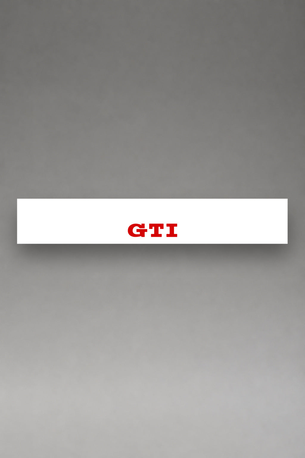 Parasol de vinilo Volkswagen · Tres Letras GTI, la tira entera de 150 x 25 cm vista de frente, de MOA-Grafics.
