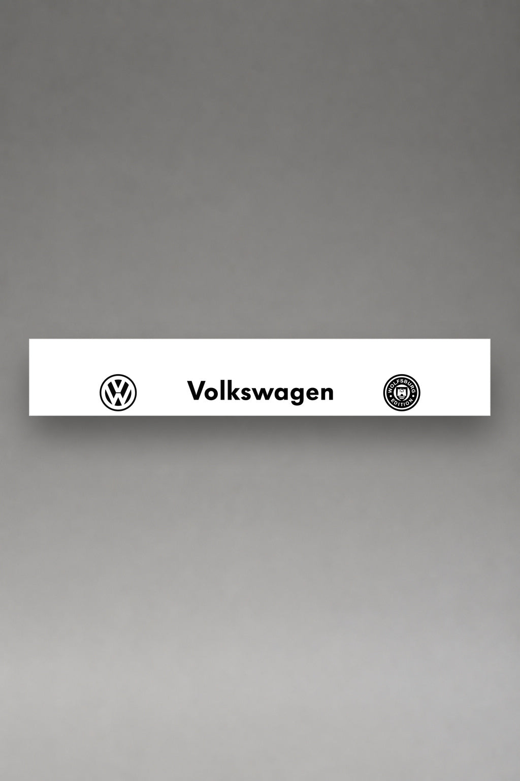 Parasol de vinilo Volkswagen · Sello Wolfsburg, la tira entera de 150 x 25 cm vista de frente, de MOA-Grafics.