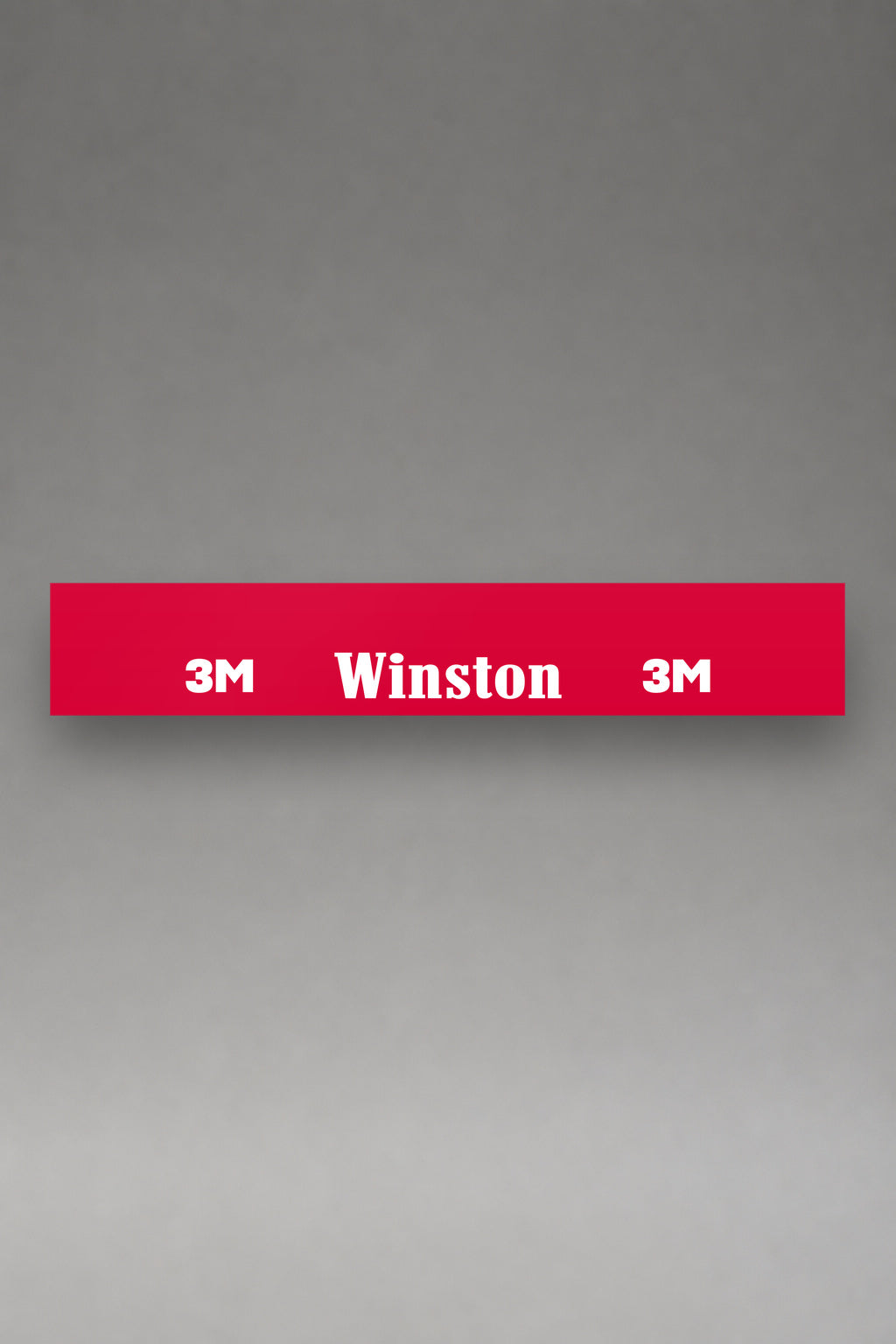 Parasol de vinilo Winston · Legado de Competición, la tira entera de 150 x 25 cm vista de frente, de MOA-Grafics.