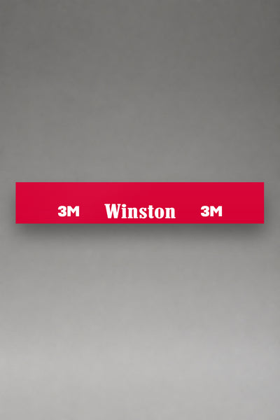 Parasol de vinilo Winston · Legado de Competición, la tira entera de 150 x 25 cm vista de frente, de MOA-Grafics.