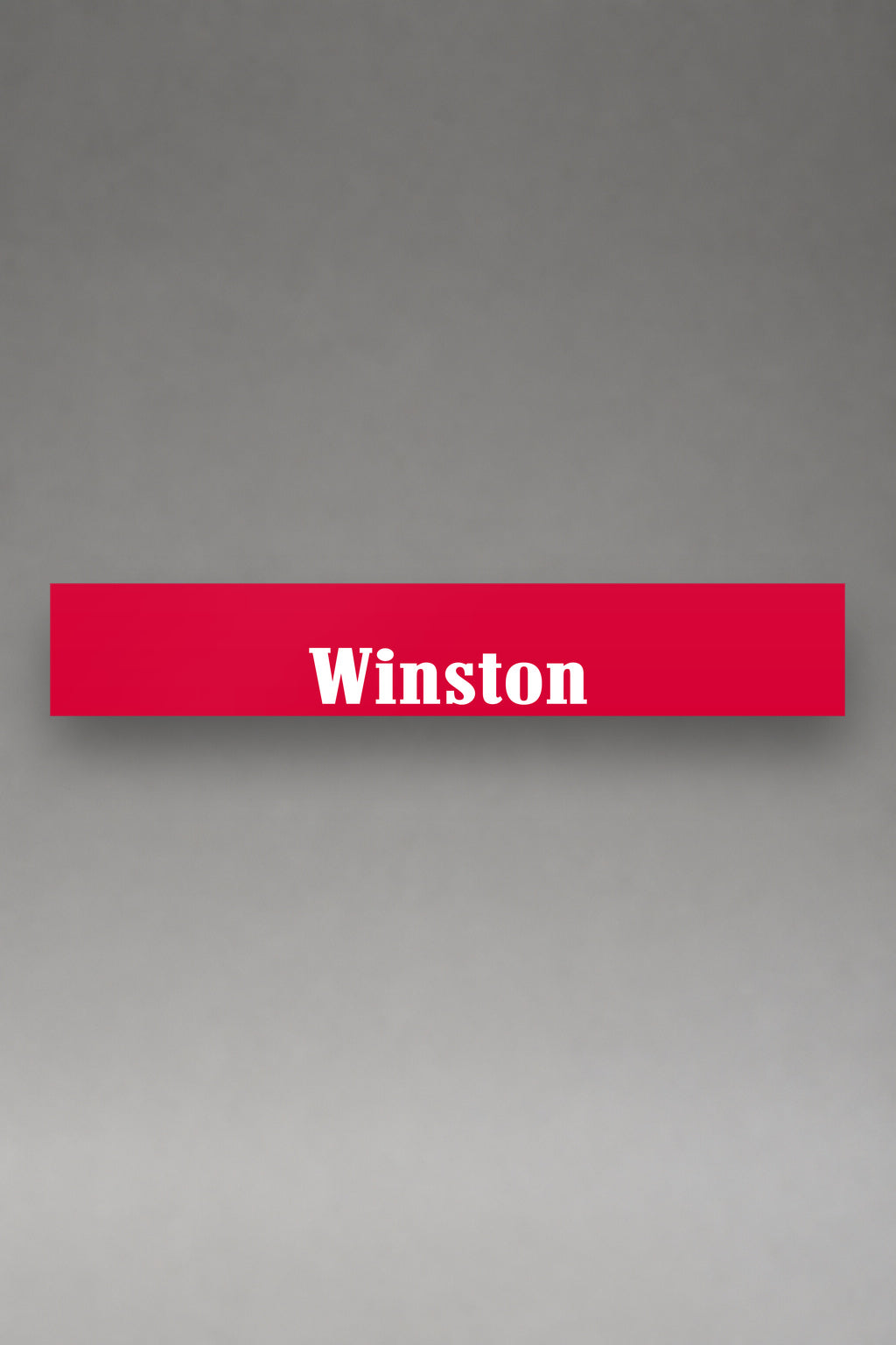 Parasol de vinilo Winston · Estilo Clásico Racing, la tira entera de 150 x 25 cm vista de frente, de MOA-Grafics.